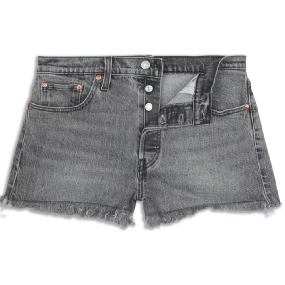 Levi's 501 Charcoal Denim Shorts. Button Fly. High Rise. Women size 26